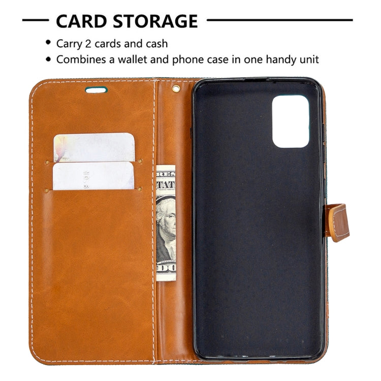 For Samsung Galaxy A31 Denim Texture Horizontal Flip Leather Case with Holder & Card Slots & Wallet & Lanyard