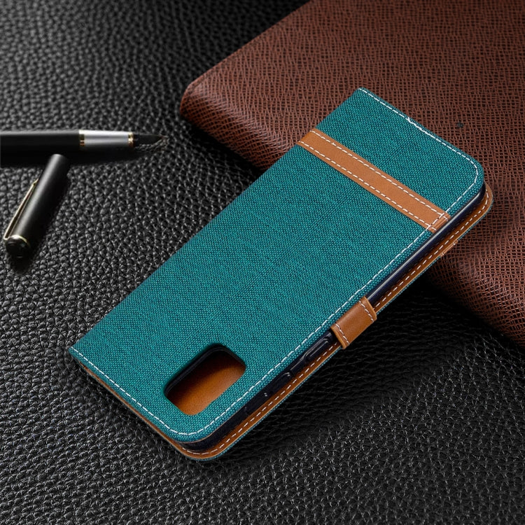 For Samsung Galaxy A31 Denim Texture Horizontal Flip Leather Case with Holder & Card Slots & Wallet & Lanyard