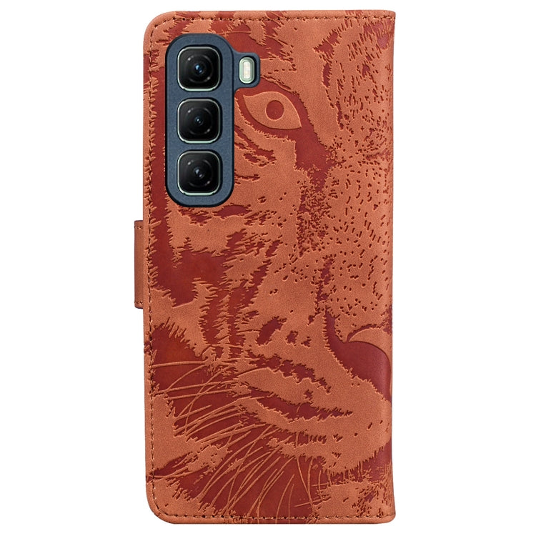 For Infinix Hot 50 4G Tiger Embossing Pattern Flip Leather Phone Case