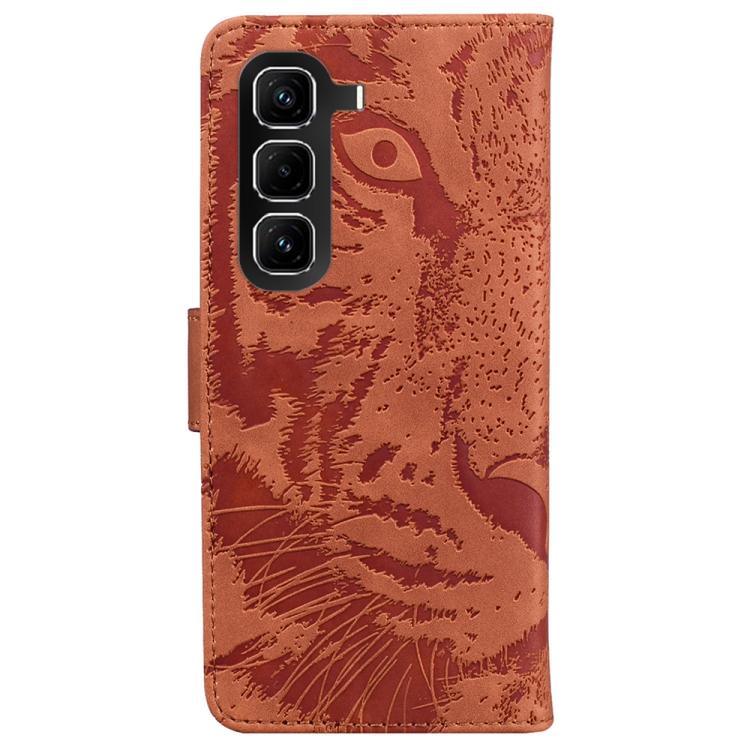 For Infinix Hot 50 Pro 4G Tiger Embossing Pattern Flip Leather Phone Case