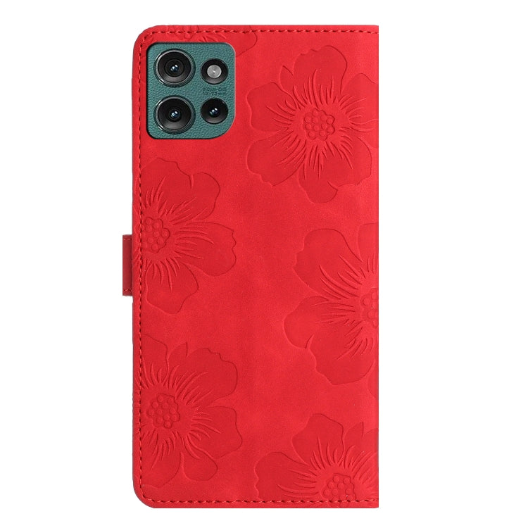 For Motorola Edge 50 5G Flower Embossing Pattern Leather Phone Case