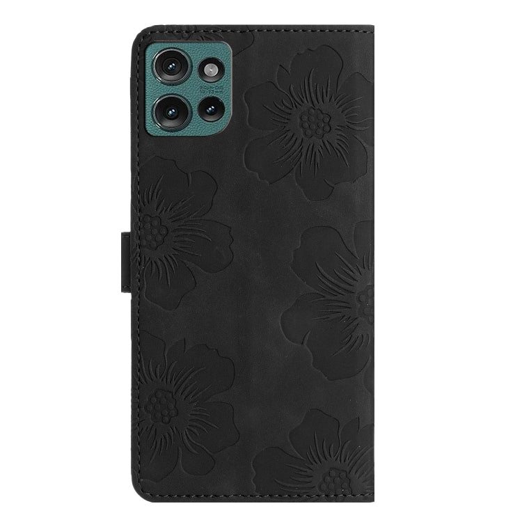For Motorola Edge 50 5G Flower Embossing Pattern Leather Phone Case
