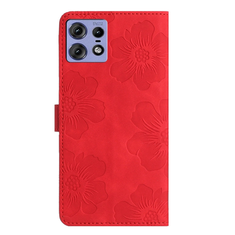For Motorola Edge 50 Pro Flower Embossing Pattern Leather Phone Case