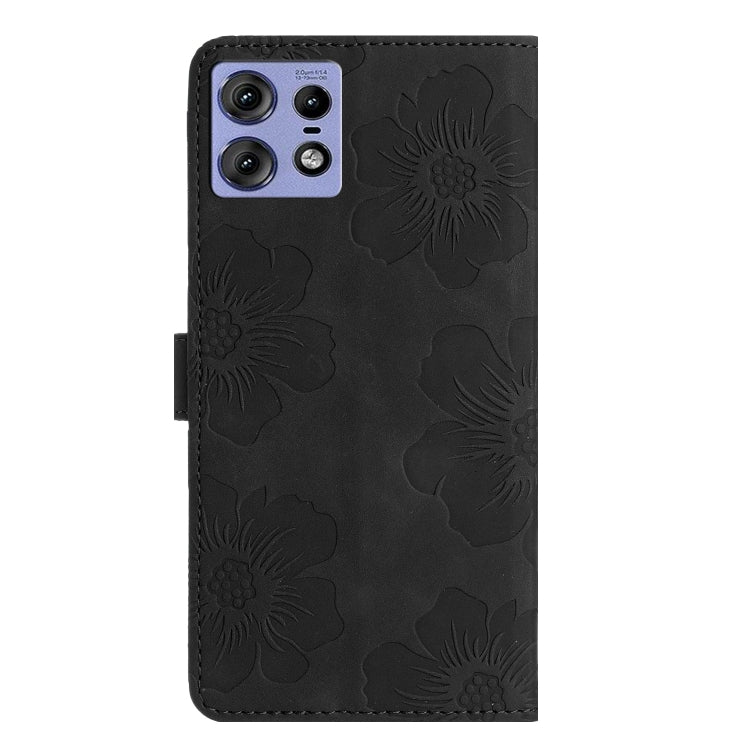For Motorola Edge 50 Pro Flower Embossing Pattern Leather Phone Case