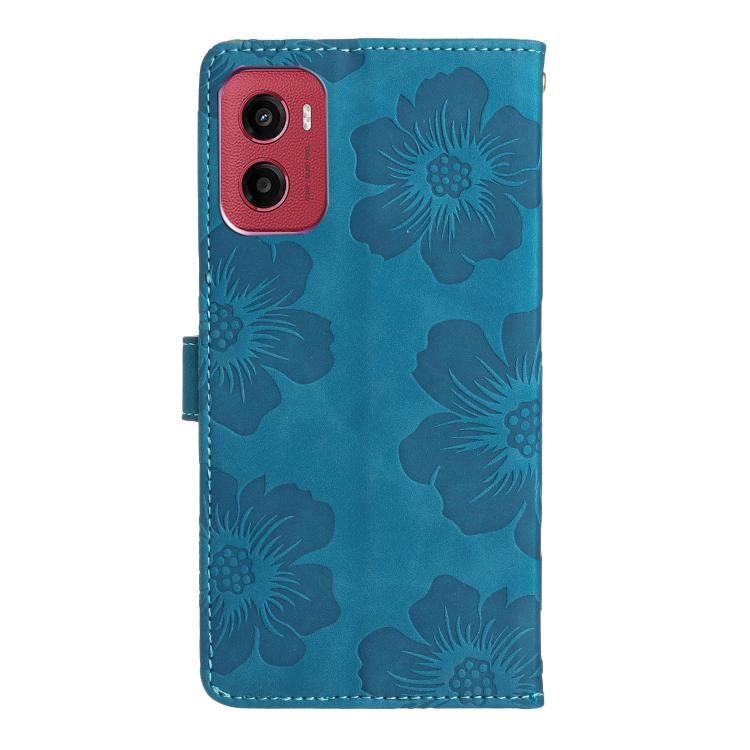 For Motorola Moto G05 Flower Embossing Pattern Leather Phone Case