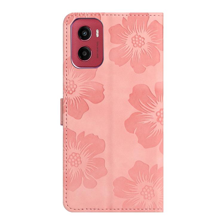For Motorola Moto G05 Flower Embossing Pattern Leather Phone Case