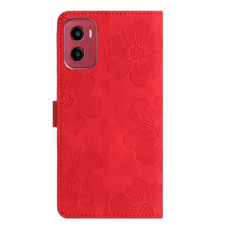 For Motorola Moto G05 Flower Embossing Pattern Leather Phone Case