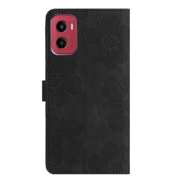 For Motorola Moto G05 Flower Embossing Pattern Leather Phone Case