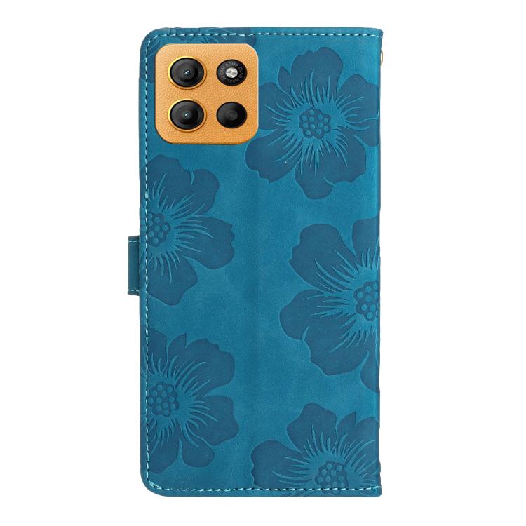 For Motorola Moto G15 Flower Embossing Pattern Leather Phone Case