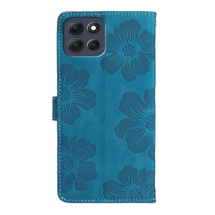 For Motorola Moto G86 5G Flower Embossing Pattern Leather Phone Case