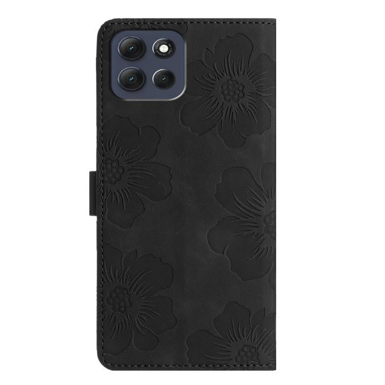 For Motorola Moto G86 5G Flower Embossing Pattern Leather Phone Case