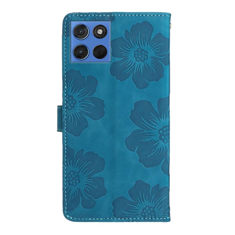 For Motorola Moto G57 5G Flower Embossing Pattern Leather Phone Case