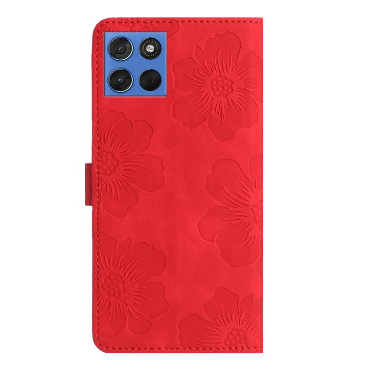 For Motorola Moto G57 5G Flower Embossing Pattern Leather Phone Case