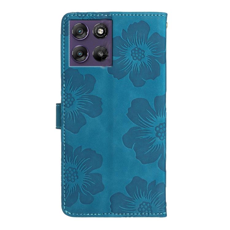 For Motorola Moto G67 Power 5G Flower Embossing Pattern Leather Phone Case