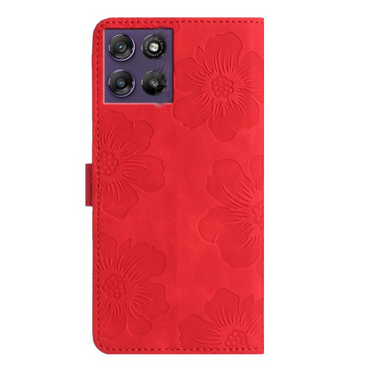 For Motorola Moto G67 Power 5G Flower Embossing Pattern Leather Phone Case