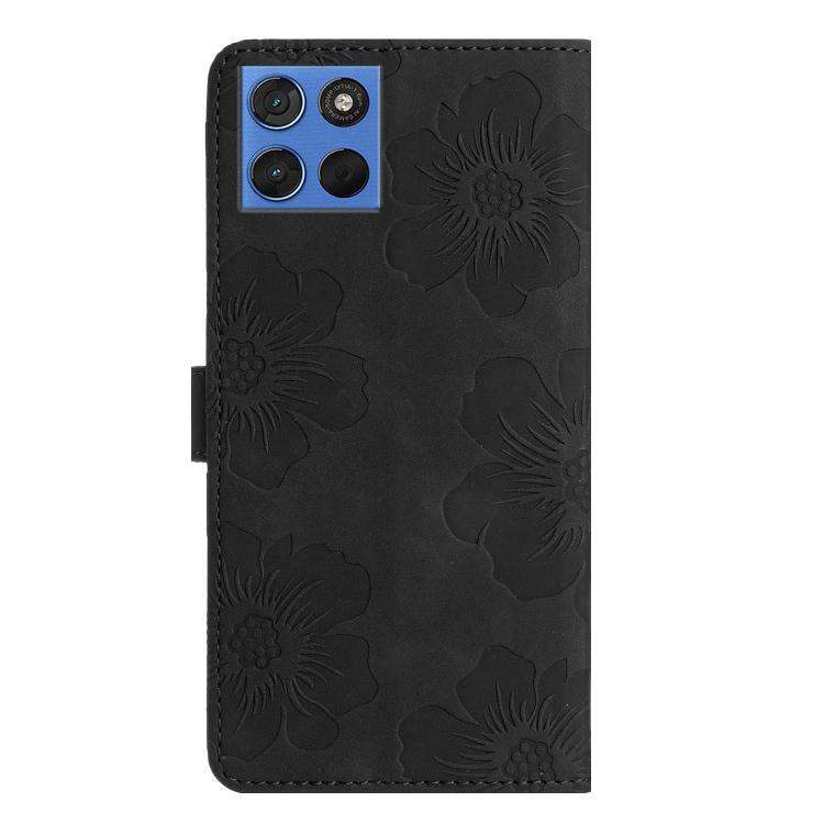For Motorola Moto G67 Power 5G Flower Embossing Pattern Leather Phone Case