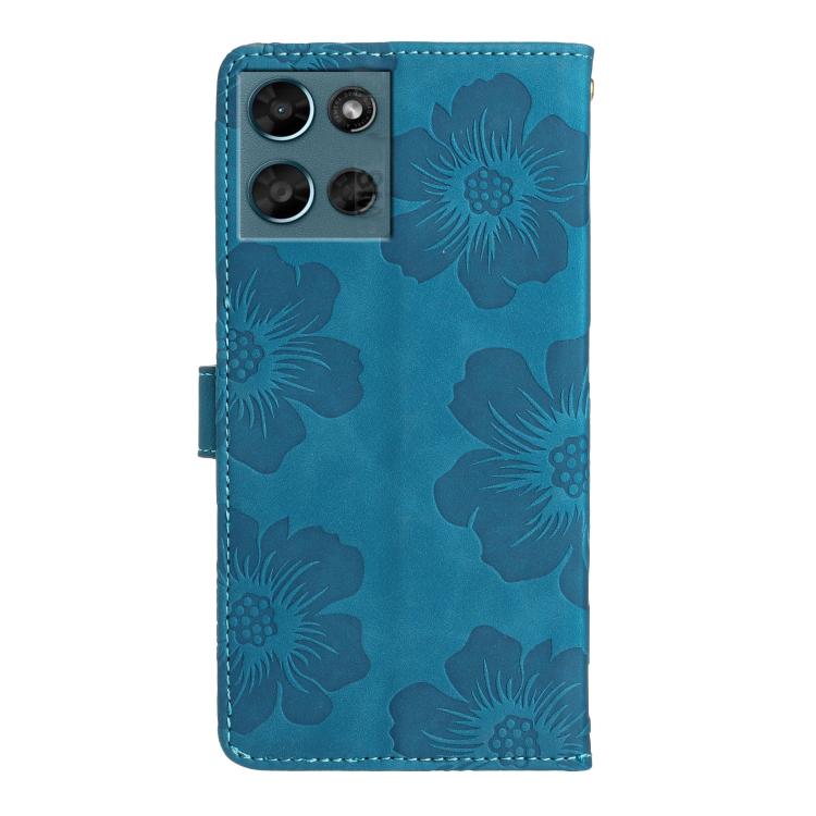 For Motorola Moto G Play 2025 Flower Embossing Pattern Leather Phone Case