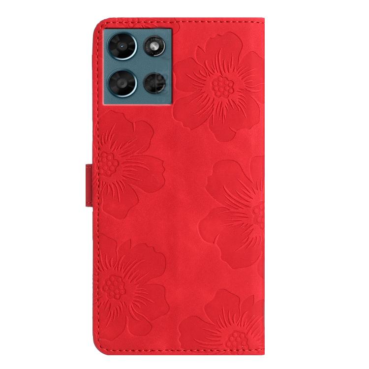 For Motorola Moto G Play 2025 Flower Embossing Pattern Leather Phone Case