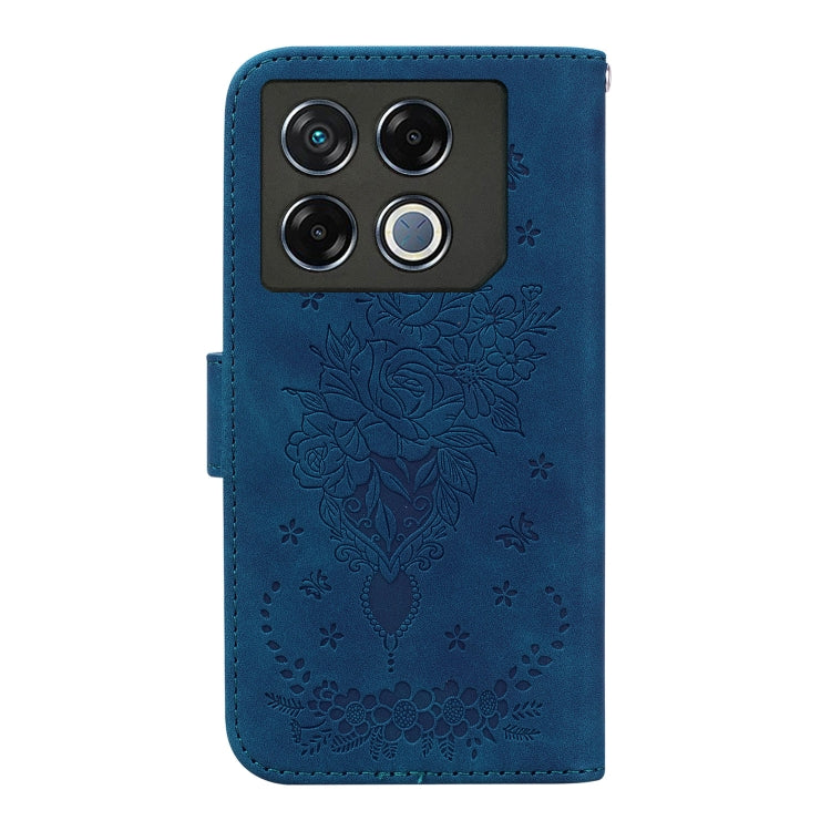 For Infinix GT 20 Pro Butterfly Rose Embossed Leather Phone Case