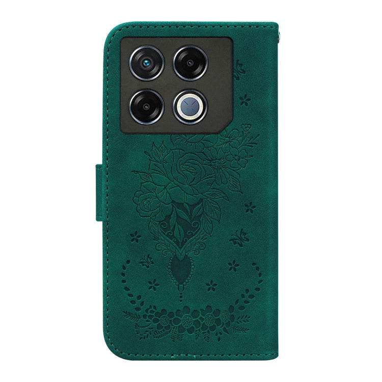 For Infinix GT 20 Pro Butterfly Rose Embossed Leather Phone Case