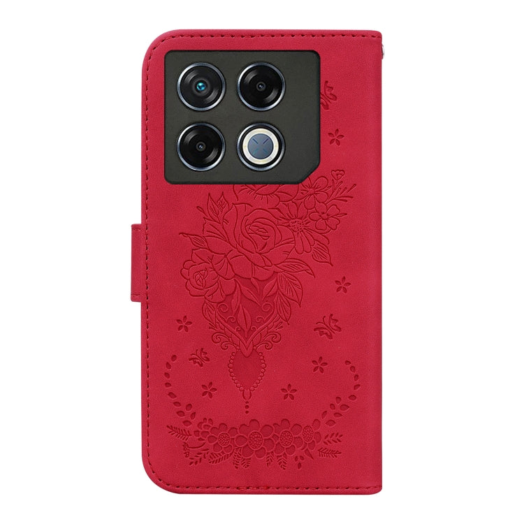 For Infinix GT 20 Pro Butterfly Rose Embossed Leather Phone Case