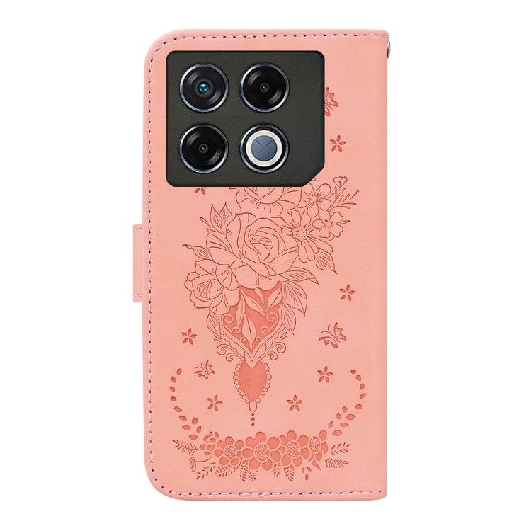 For Infinix GT 20 Pro Butterfly Rose Embossed Leather Phone Case