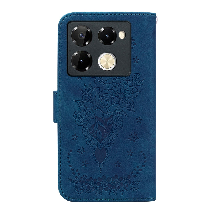 For Infinix Note 40 Pro 4G / 5G Butterfly Rose Embossed Leather Phone Case
