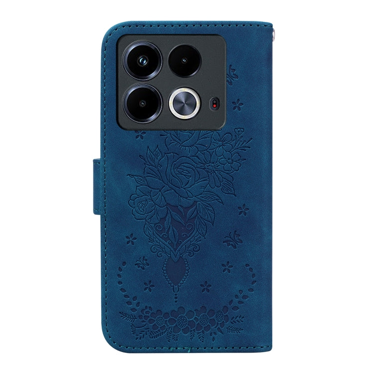 For Infinix Note 40 4G Butterfly Rose Embossed Leather Phone Case