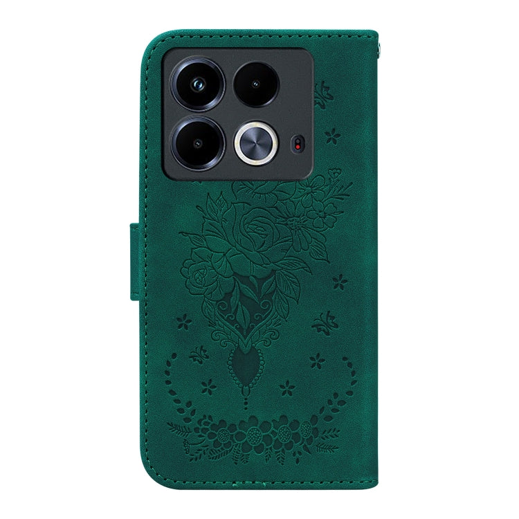 For Infinix Note 40 4G Butterfly Rose Embossed Leather Phone Case