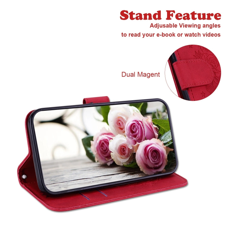 For Infinix Note 40 4G Butterfly Rose Embossed Leather Phone Case