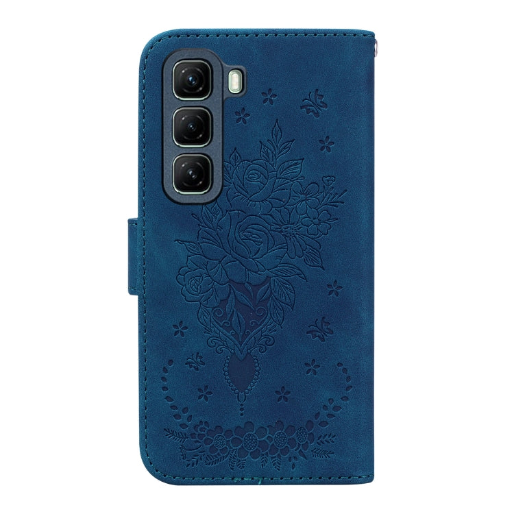 For Infinix Hot 50 5G Butterfly Rose Embossed Leather Phone Case