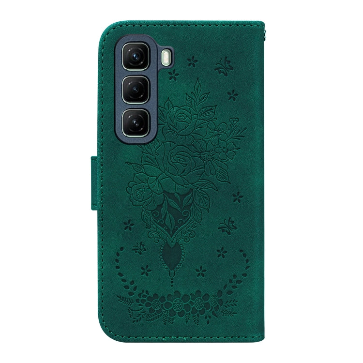 For Infinix Hot 50 5G Butterfly Rose Embossed Leather Phone Case