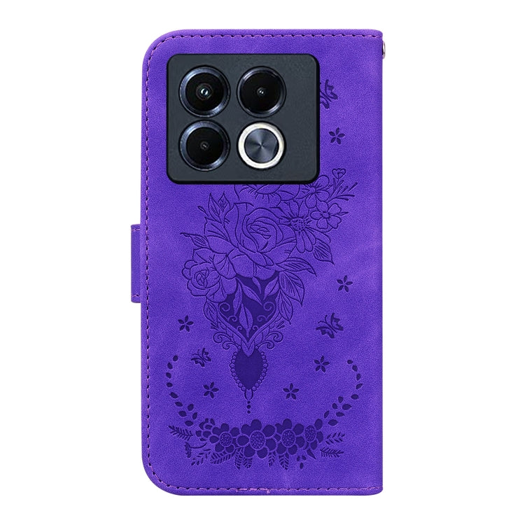 For Infinix Note 40 5G Butterfly Rose Embossed Leather Phone Case