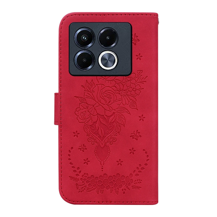 For Infinix Note 40 5G Butterfly Rose Embossed Leather Phone Case