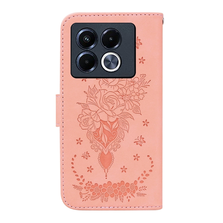 For Infinix Note 40 5G Butterfly Rose Embossed Leather Phone Case