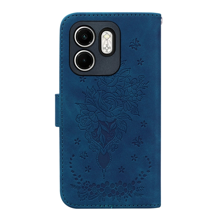For Infinix Hot 50i / Smart 9 Butterfly Rose Embossed Leather Phone Case