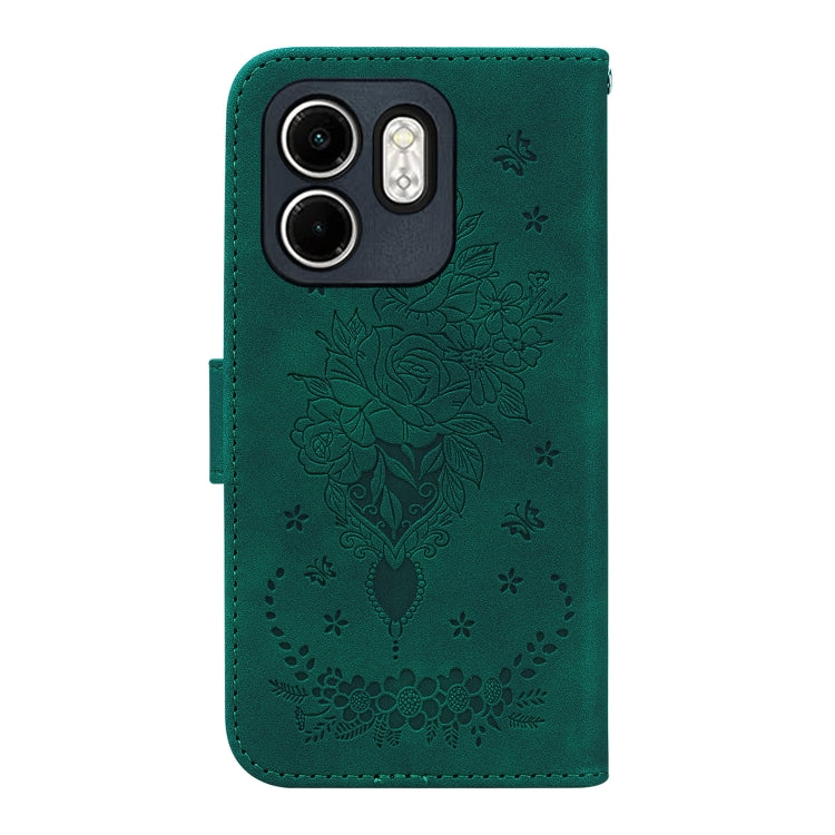 For Infinix Hot 50i / Smart 9 Butterfly Rose Embossed Leather Phone Case