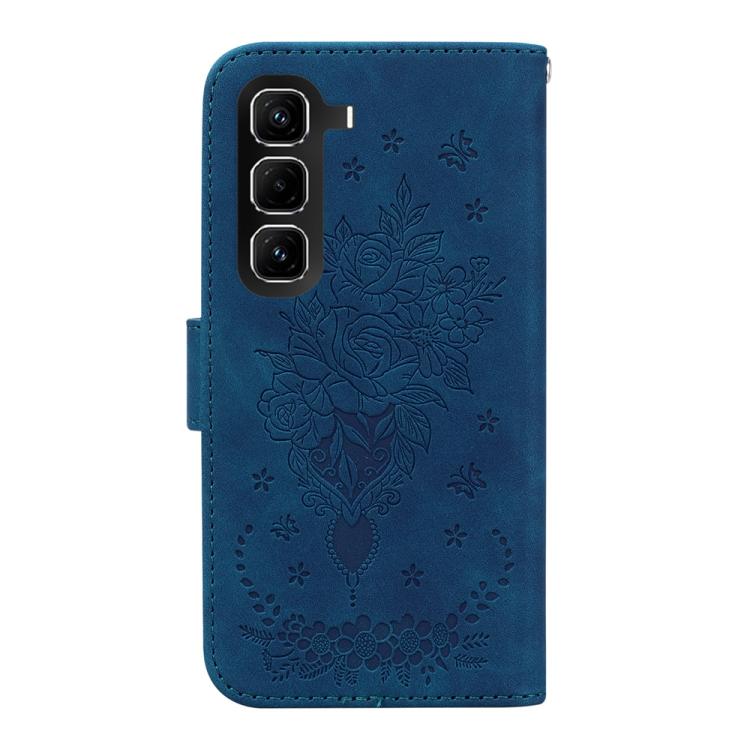 For Infinix Hot 50 Pro 4G Butterfly Rose Embossed Leather Phone Case
