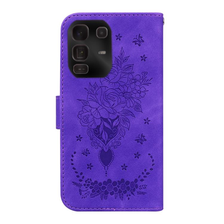 For Infinix Note 50 Pro+ Butterfly Rose Embossed Leather Phone Case