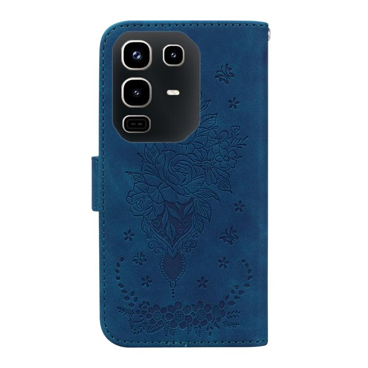 For Infinix Note 50 4G / Note 50 Pro 4G Butterfly Rose Embossed Leather Phone Case