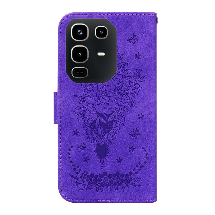 For Infinix Note 50 4G / Note 50 Pro 4G Butterfly Rose Embossed Leather Phone Case