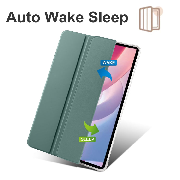 For Xiaomi Redmi Pad Pro 12.1 3-fold Clear TPU Smart Leather Tablet Case with Pen Slot
