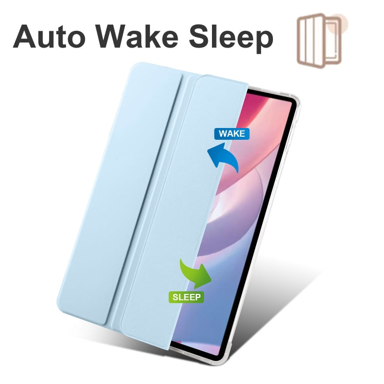 For Xiaomi Redmi Pad Pro 12.1 3-fold Clear TPU Smart Leather Tablet Case with Pen Slot