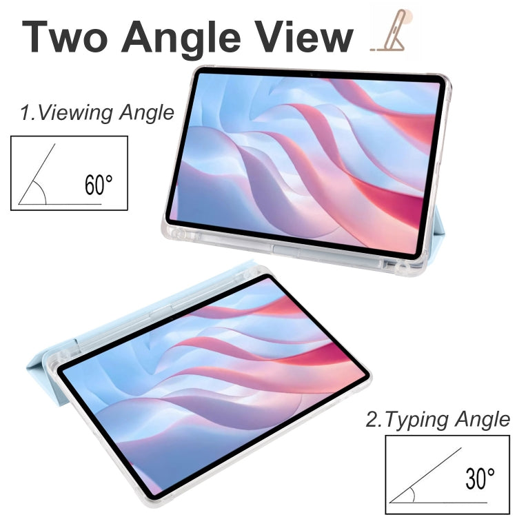 For Xiaomi Redmi Pad Pro 12.1 3-fold Clear TPU Smart Leather Tablet Case with Pen Slot