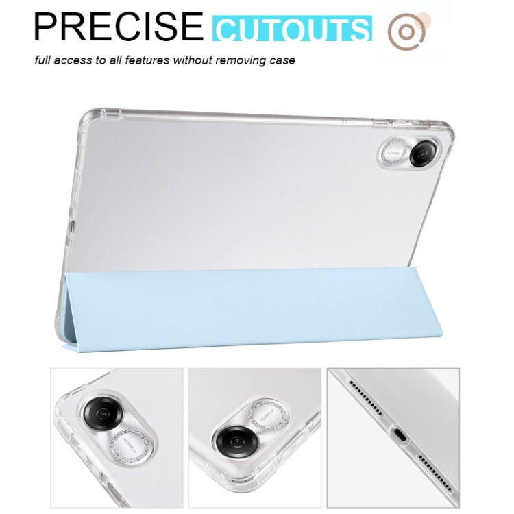 For Xiaomi Redmi Pad Pro 12.1 3-fold Clear TPU Smart Leather Tablet Case with Pen Slot