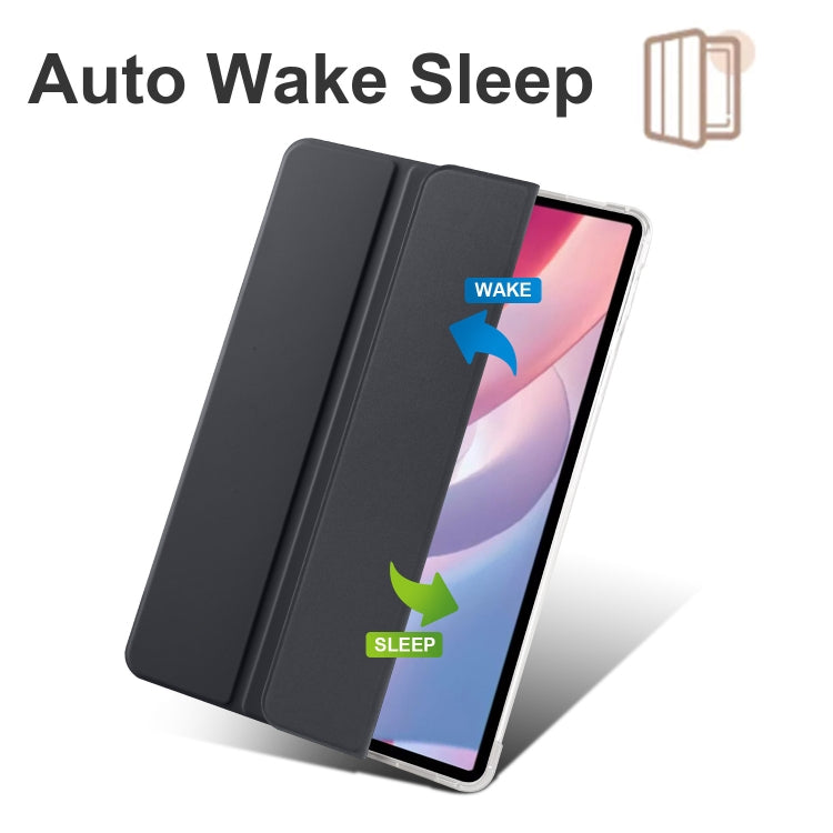 For Xiaomi Redmi Pad Pro 12.1 3-fold Clear TPU Smart Leather Tablet Case with Pen Slot