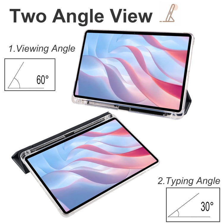 For Xiaomi Redmi Pad Pro 12.1 3-fold Clear TPU Smart Leather Tablet Case with Pen Slot