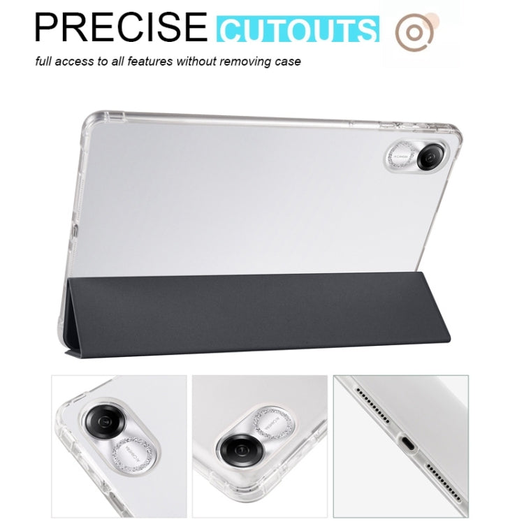 For Xiaomi Redmi Pad Pro 12.1 3-fold Clear TPU Smart Leather Tablet Case with Pen Slot