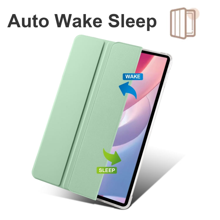 For Xiaomi Redmi Pad Pro 12.1 3-fold Clear TPU Smart Leather Tablet Case with Pen Slot