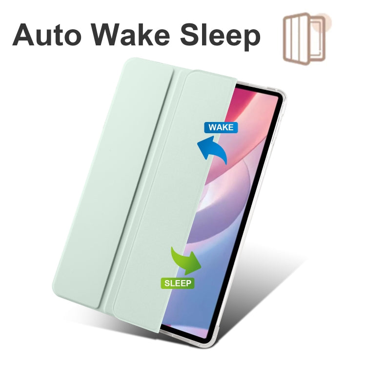 For Xiaomi Redmi Pad Pro 12.1 3-fold Clear TPU Smart Leather Tablet Case with Pen Slot